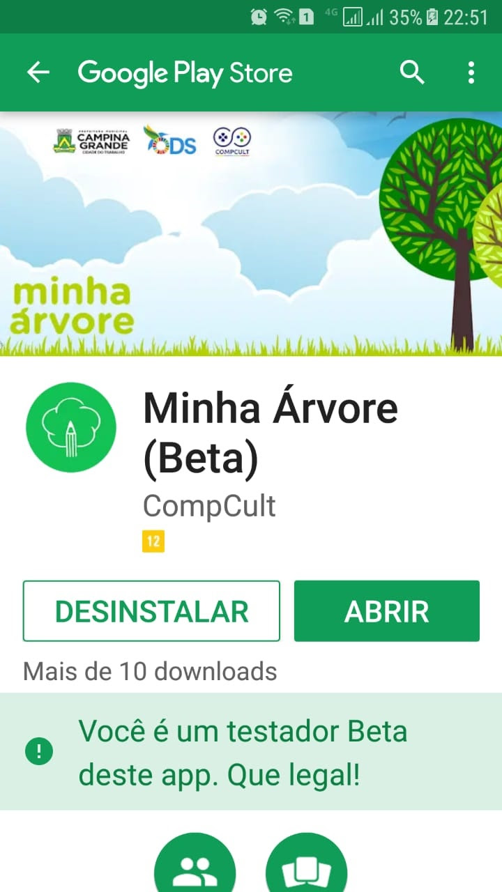 Acesso ao Jogo Digital Minha Árvore é feito pelo Google Play