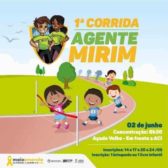 STTP abre inscrições para a “1ª Corrida Agente Mirim” do Movimento Maio Amarelo