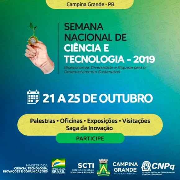 Começa na próxima segunda-feira Semana Nacional de Ciência e Tecnologia em Campina Grande