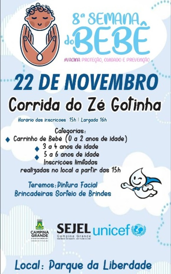 Semana do Bebê: Sejel promove Corrida do Zé Gotinha na próxima sexta-feira