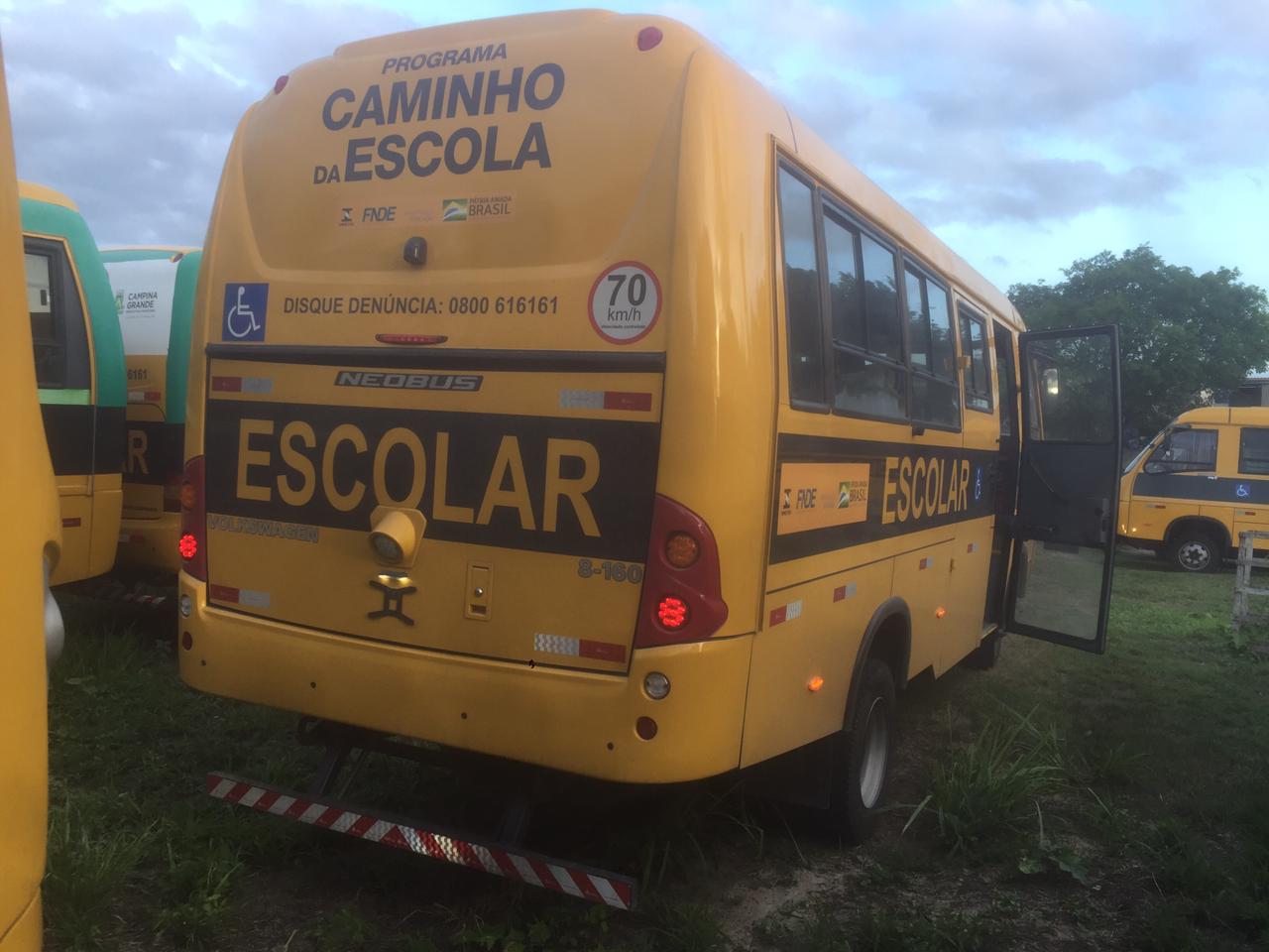 Prefeitura de Campina Grande adquire novos ônibus para compor a frota escolar