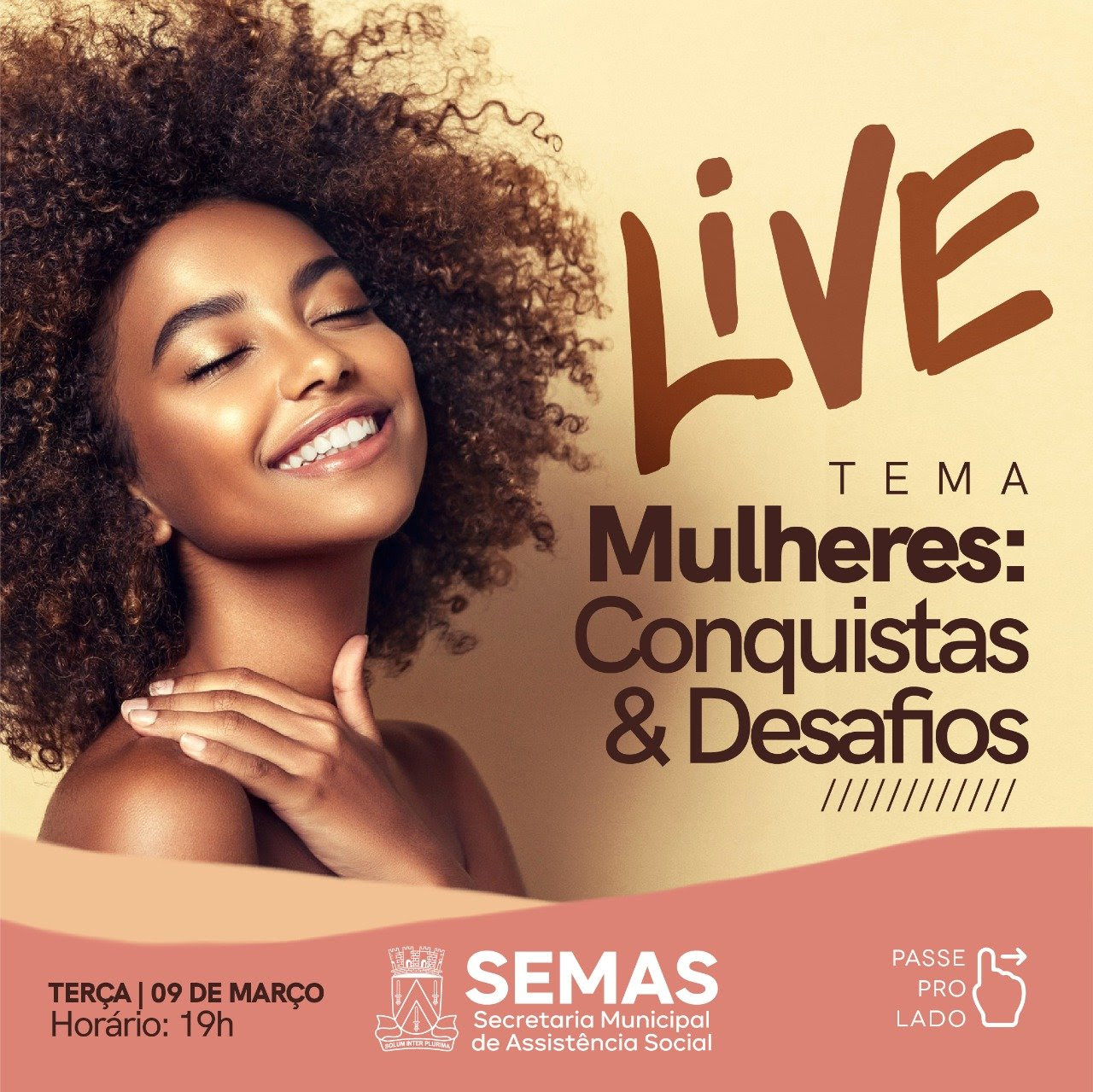 “Mulheres, Conquistas e Desafios” é tema da live que será realizada nesta terça-feira pela Prefeitura Municipal