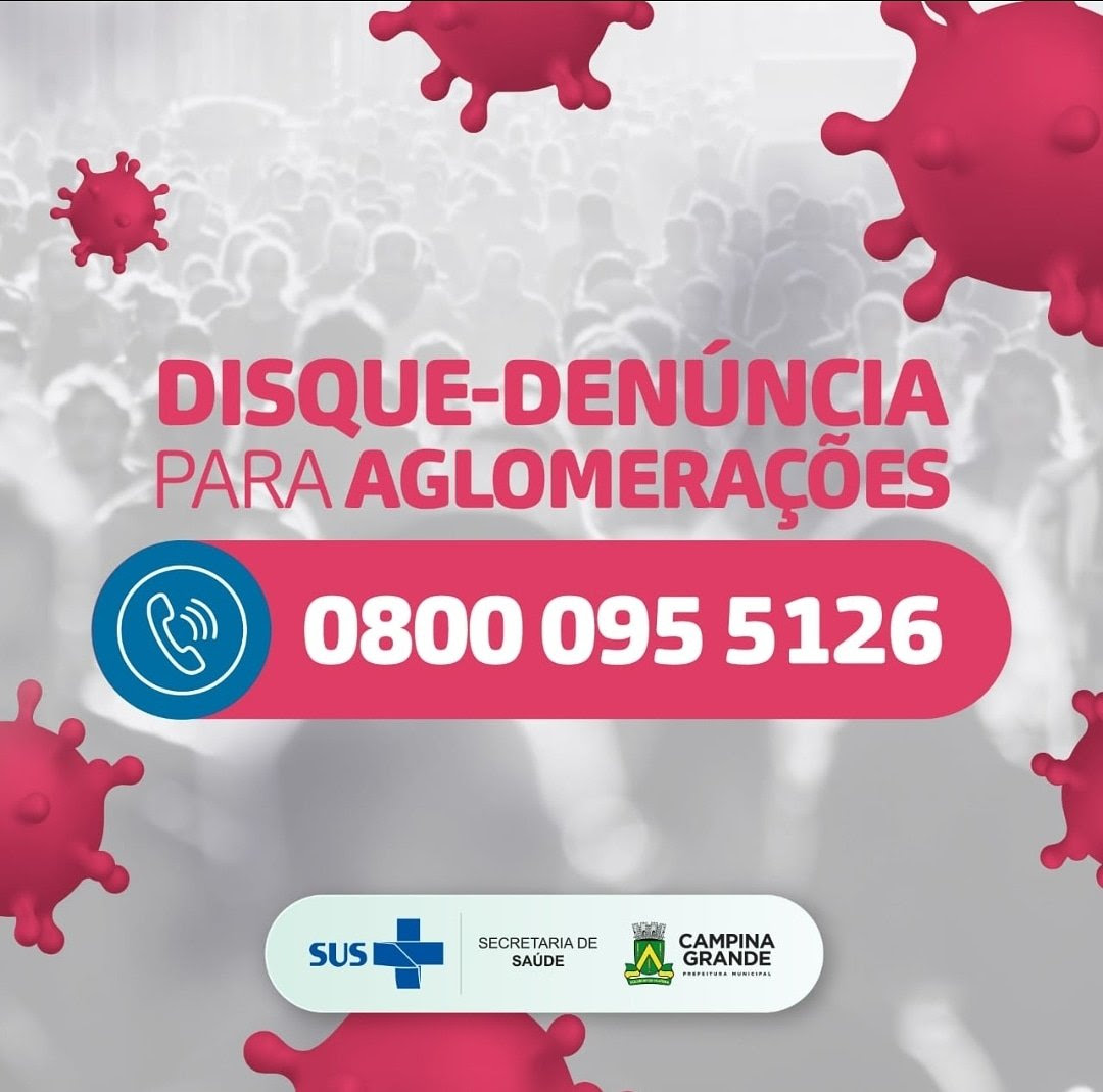 Serviço disque-denúncia de aglomerações começa a funcionar em Campina Grande