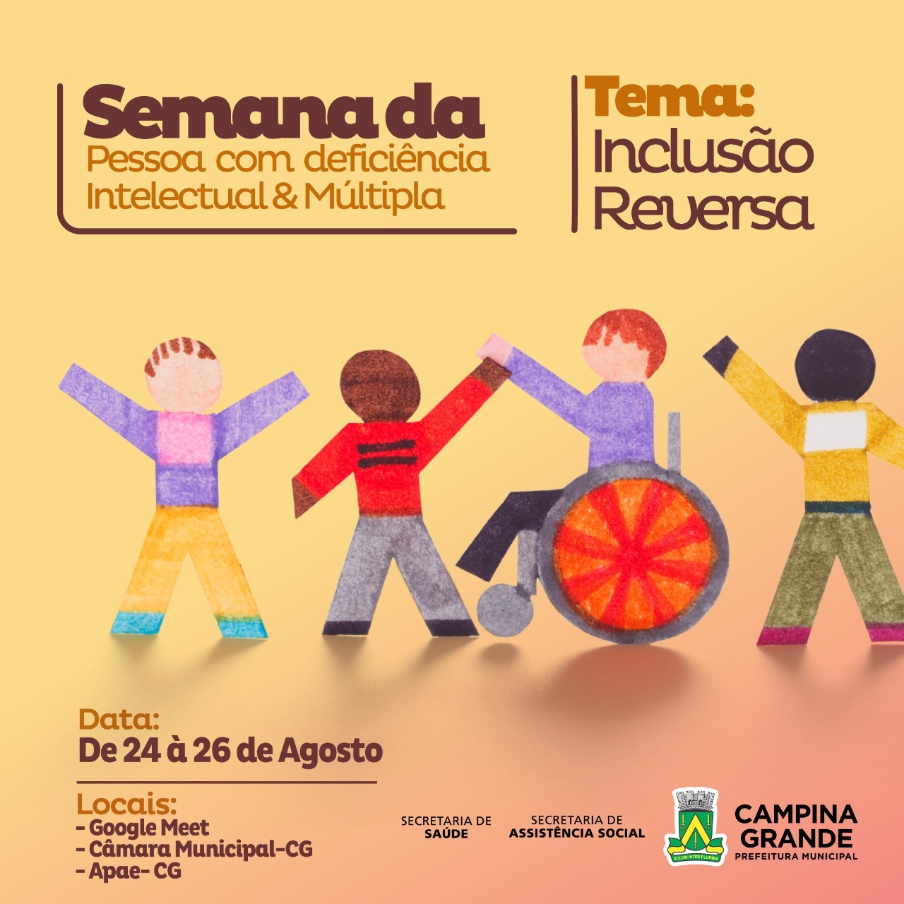 Prefeitura de Campina Grande divulga programação da Semana Nacional da Pessoa com Deficiência Intelectual e Múltipla