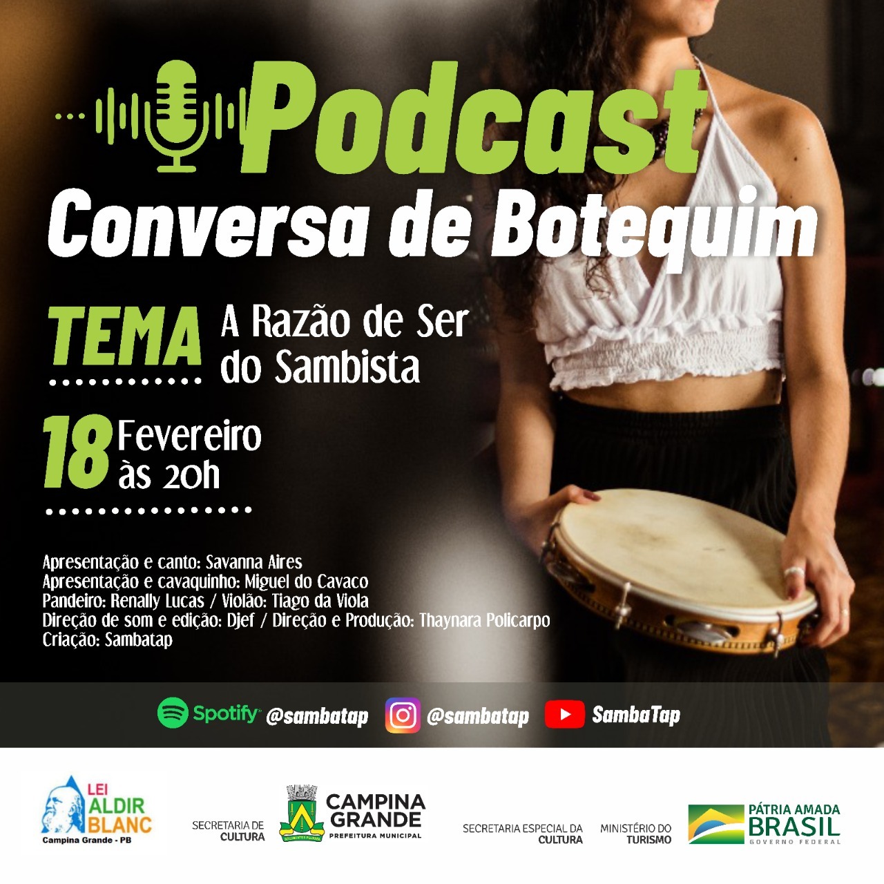 Lei Aldir Blanc: Prefeitura de Campina Grande lança, nesta sexta-feira, podcast de valorização do samba