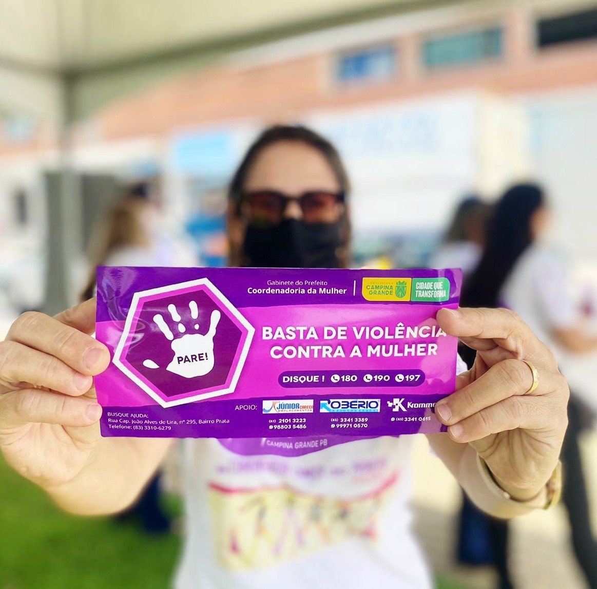 08 de Março: Coordenadoria da Mulher de Campina Grande realiza pit stop de conscientização sobre combate à violência contra mulheres