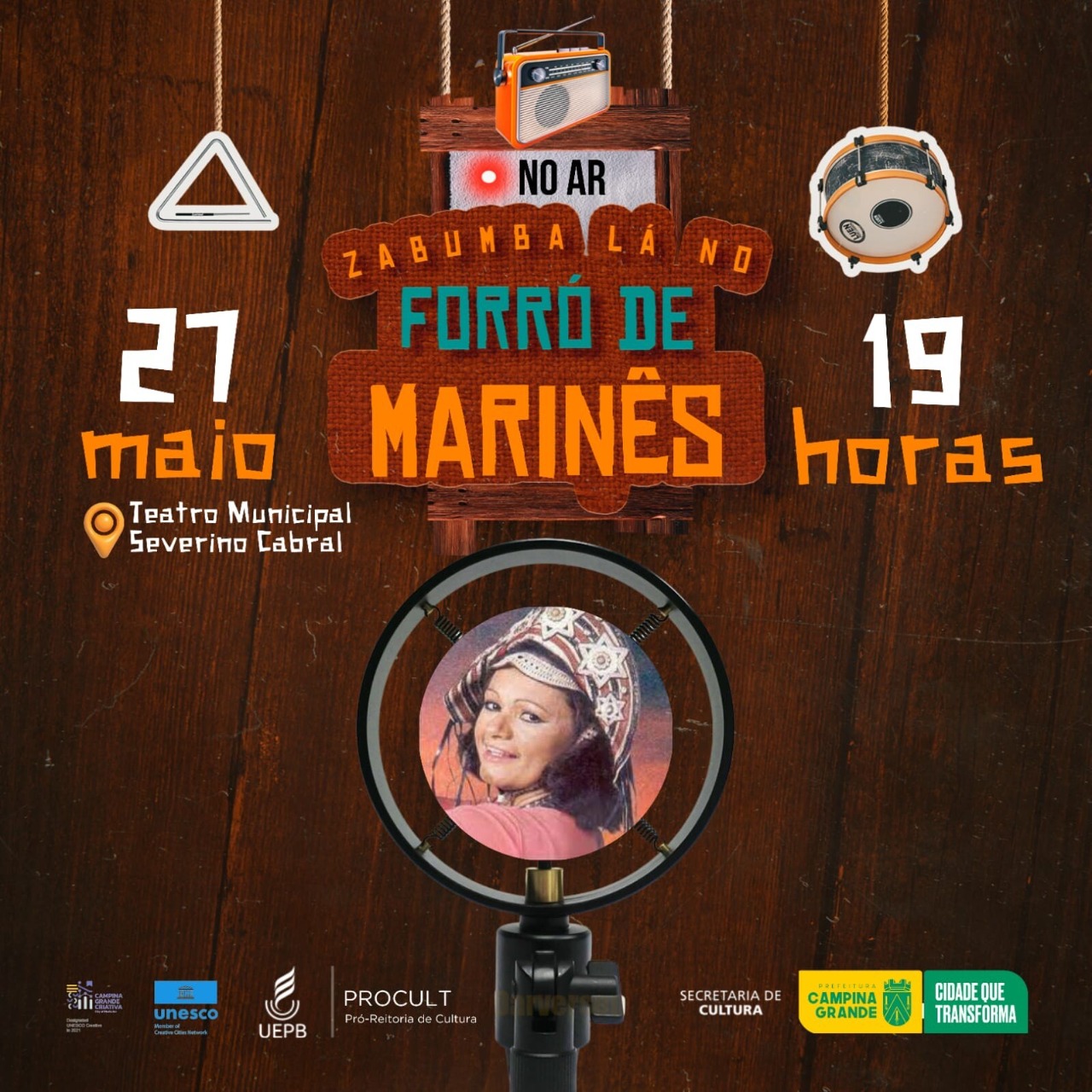 Zabumba Lá no Forró de Marinês é nesta sexta no Teatro Municipal
