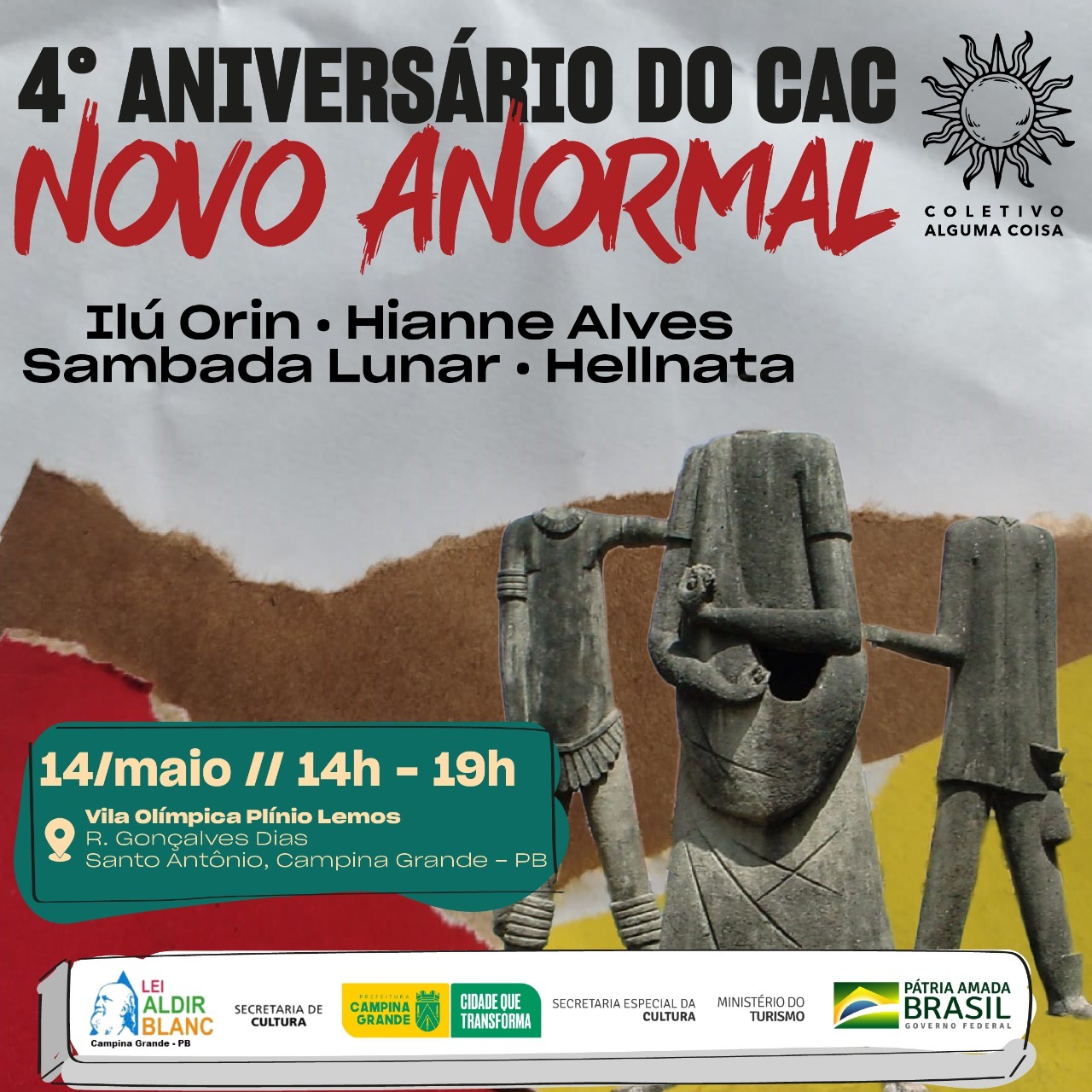 “Coletivo Alguma Coisa” presta contrapartida da Aldir Blanc neste sábado, no Plínio Lemos