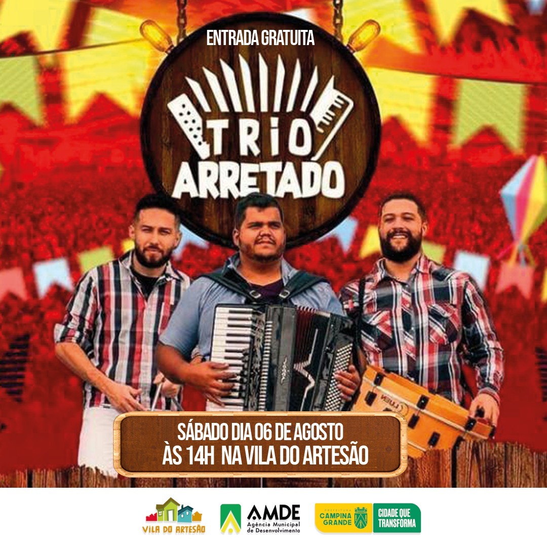 Vila do Artesão apresenta Trio Arretado, neste sábado