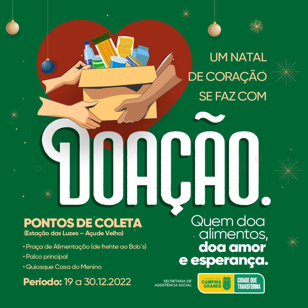 Prefeitura de Campina Grande realiza campanha relâmpago em benefício de instituições de caridade