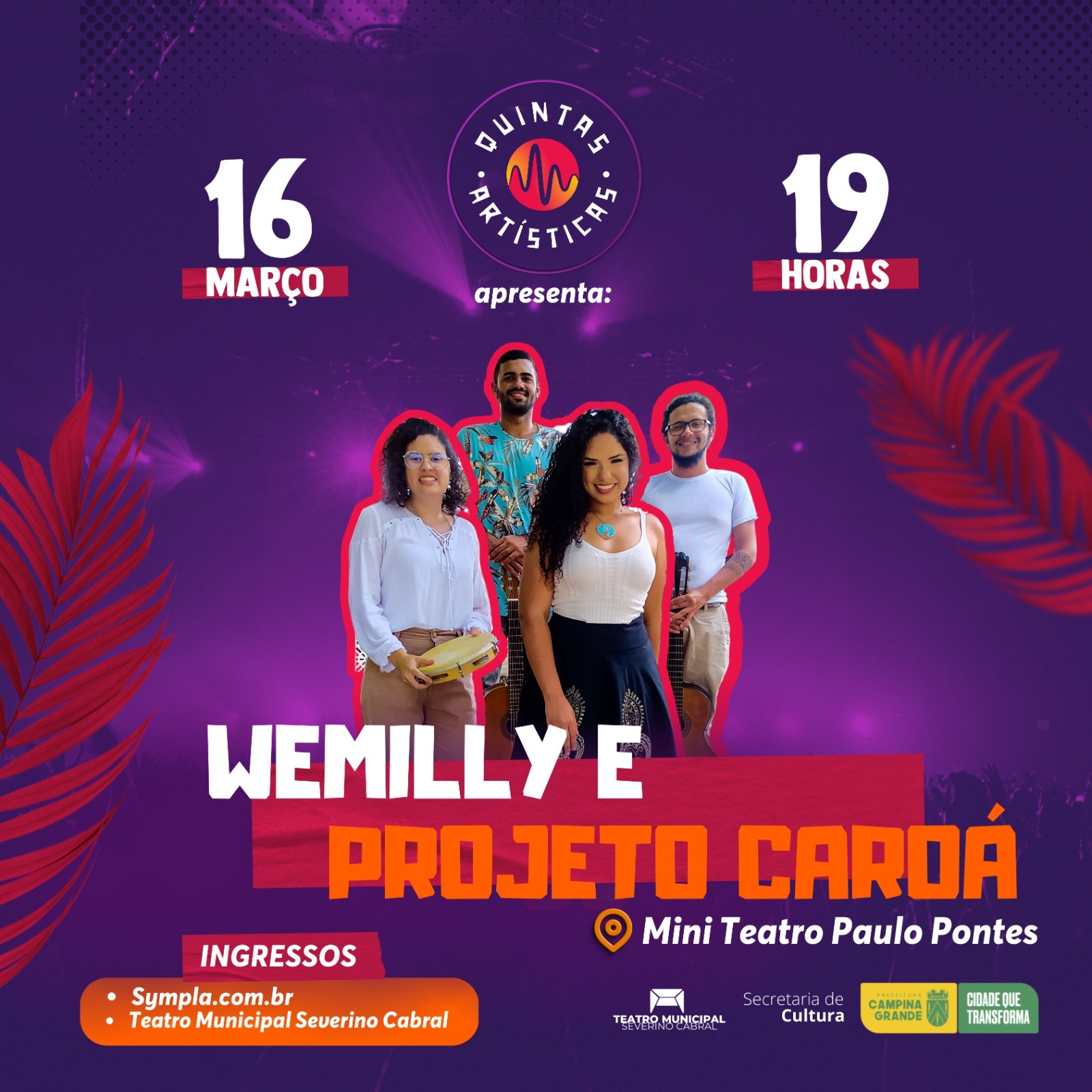 Muita música nordestina fará parte da programação desta semana do Quintas Artísticas