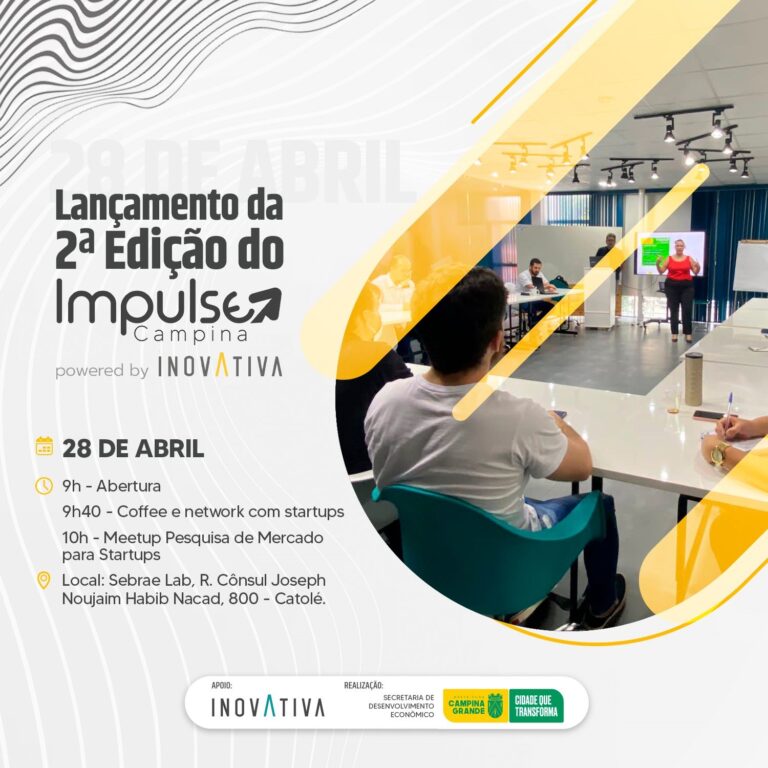 Prefeitura de Campina Grande lança 2ª edição do programa gratuito de aceleração para projetos inovadores
