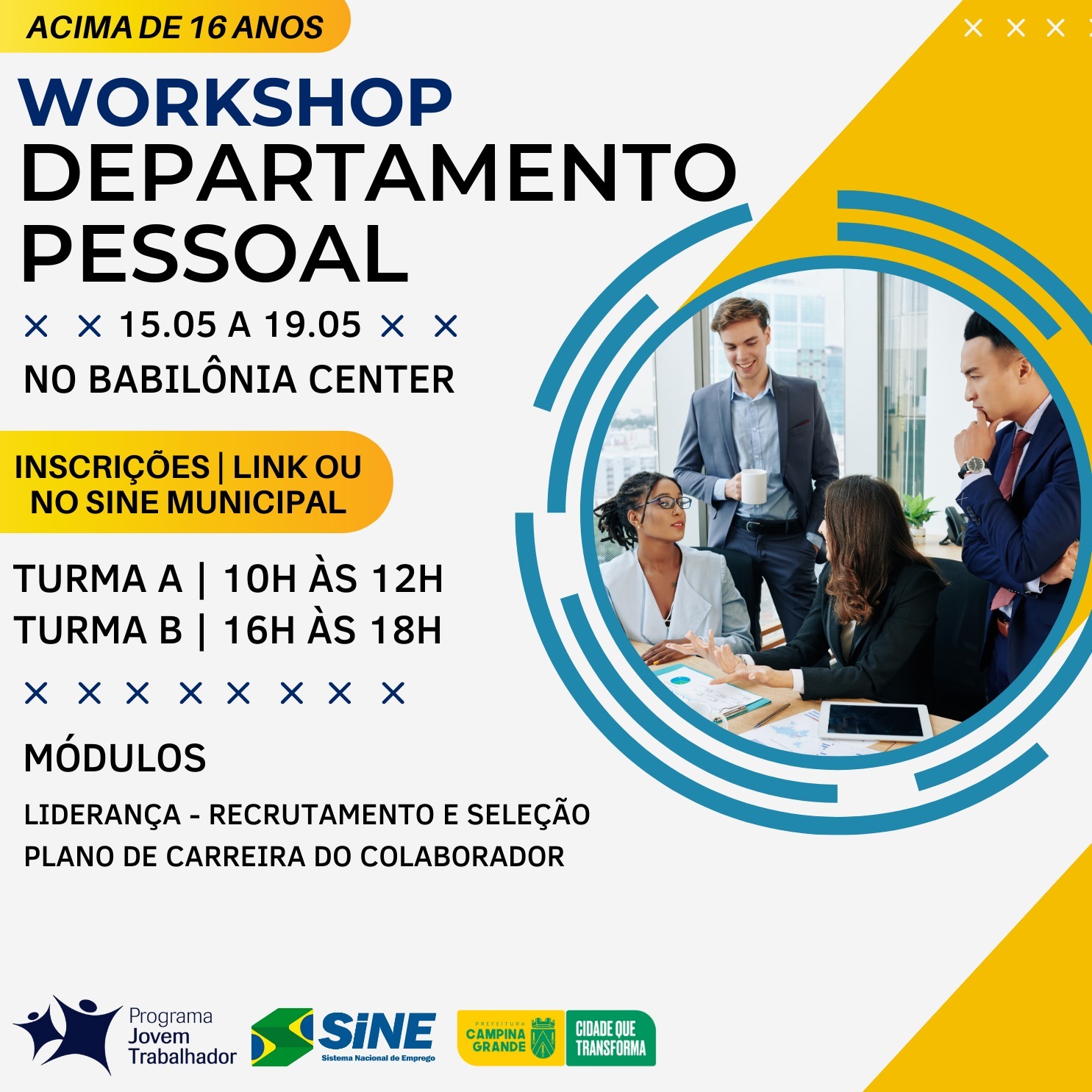 Prefeitura de Campina Grande oferece workshop gratuito de Departamento Pessoal