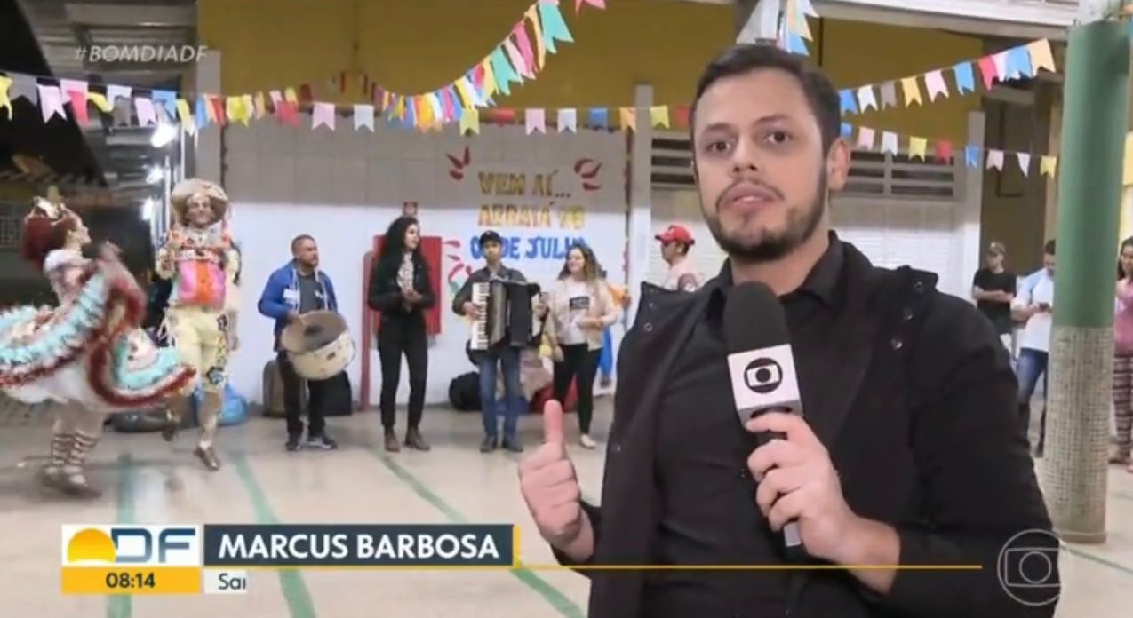 Bom dia DF, da Globo, destaca o maior festival de quadrilhas do mundo, em Campina Grande, e a participação do representante do Distrito Federal