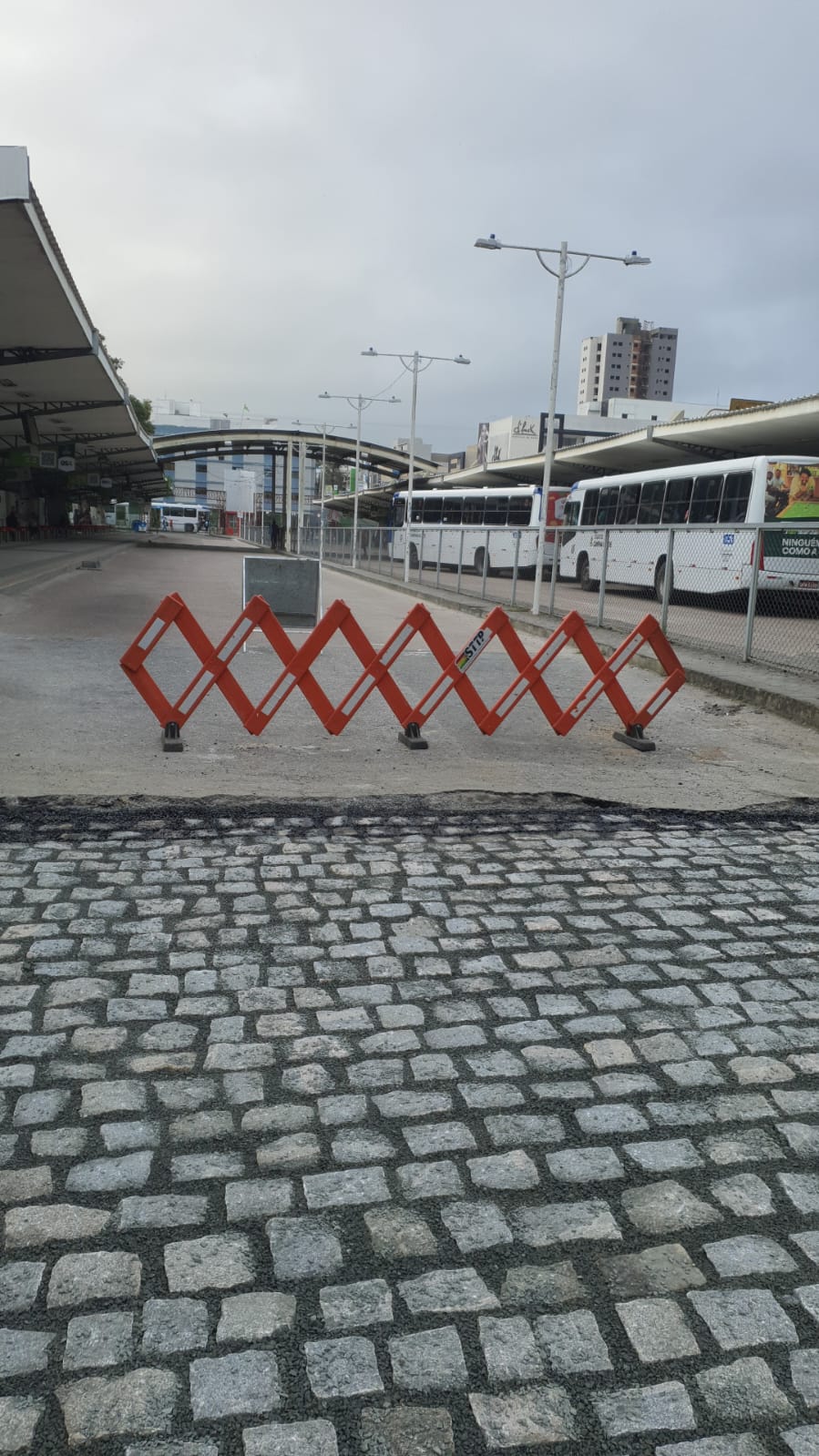 STTP fecha plataforma do Terminal de Integração, para mais uma etapa de serviços da recuperação asfáltica