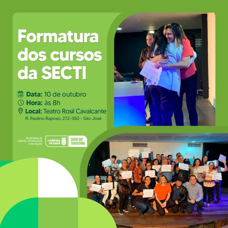 Prefeitura de Campina Grande realiza formatura de sete cursos gratuitos