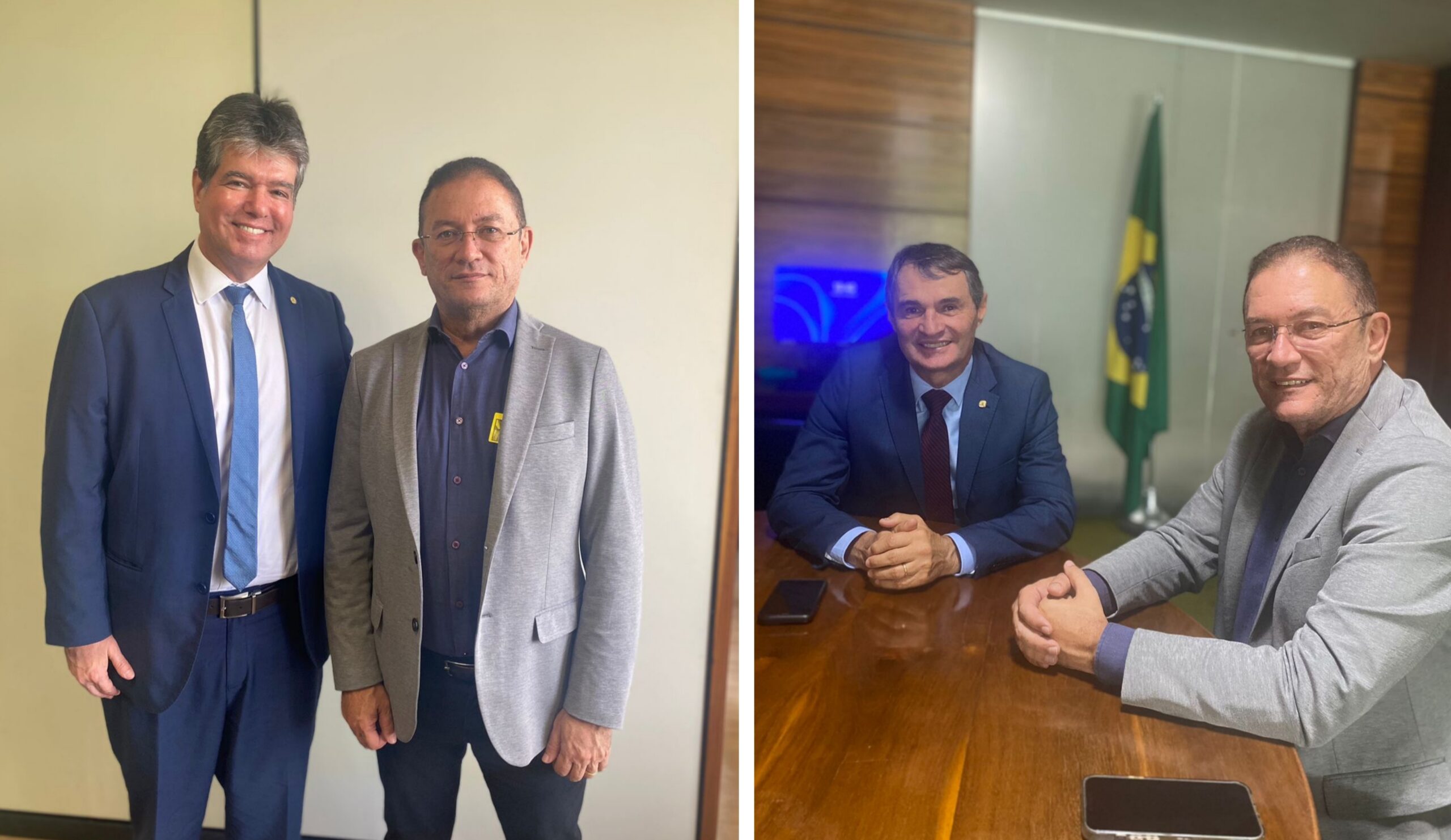 POR EMENDAS: Em Brasília, Dunga Júnior é recebido por Romero Rodrigues e Ruy Carneiro