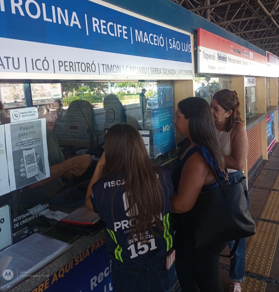 Procon de Campina Grande realiza fiscalização no Terminal Rodoviário de Passageiros