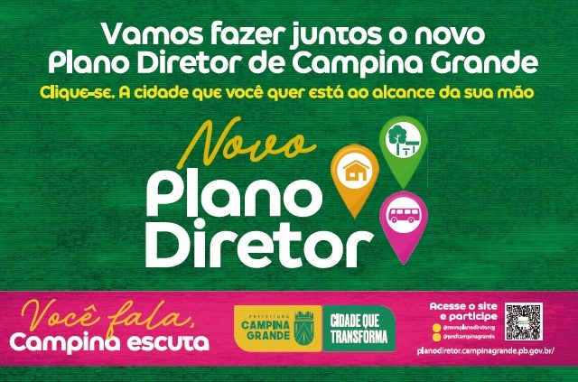 Primeira Audiência Pública para Revisão do Plano Diretor de Campina Grande será transmitida ao vivo pelo canal da Prefeitura no YouTube