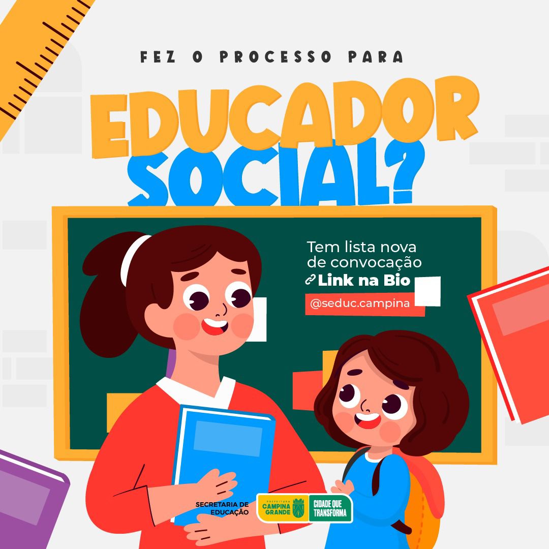 Mais 112 Educadores Sociais são convocados para Rede Municipal de Campina Grande