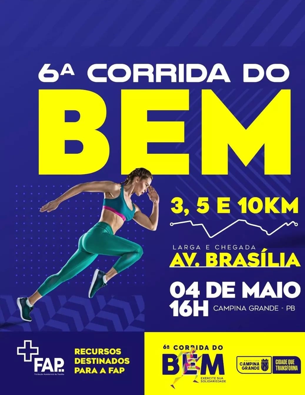 Estão abertas as inscrições para a 6ª Corrida do Bem: evento acontece em maio