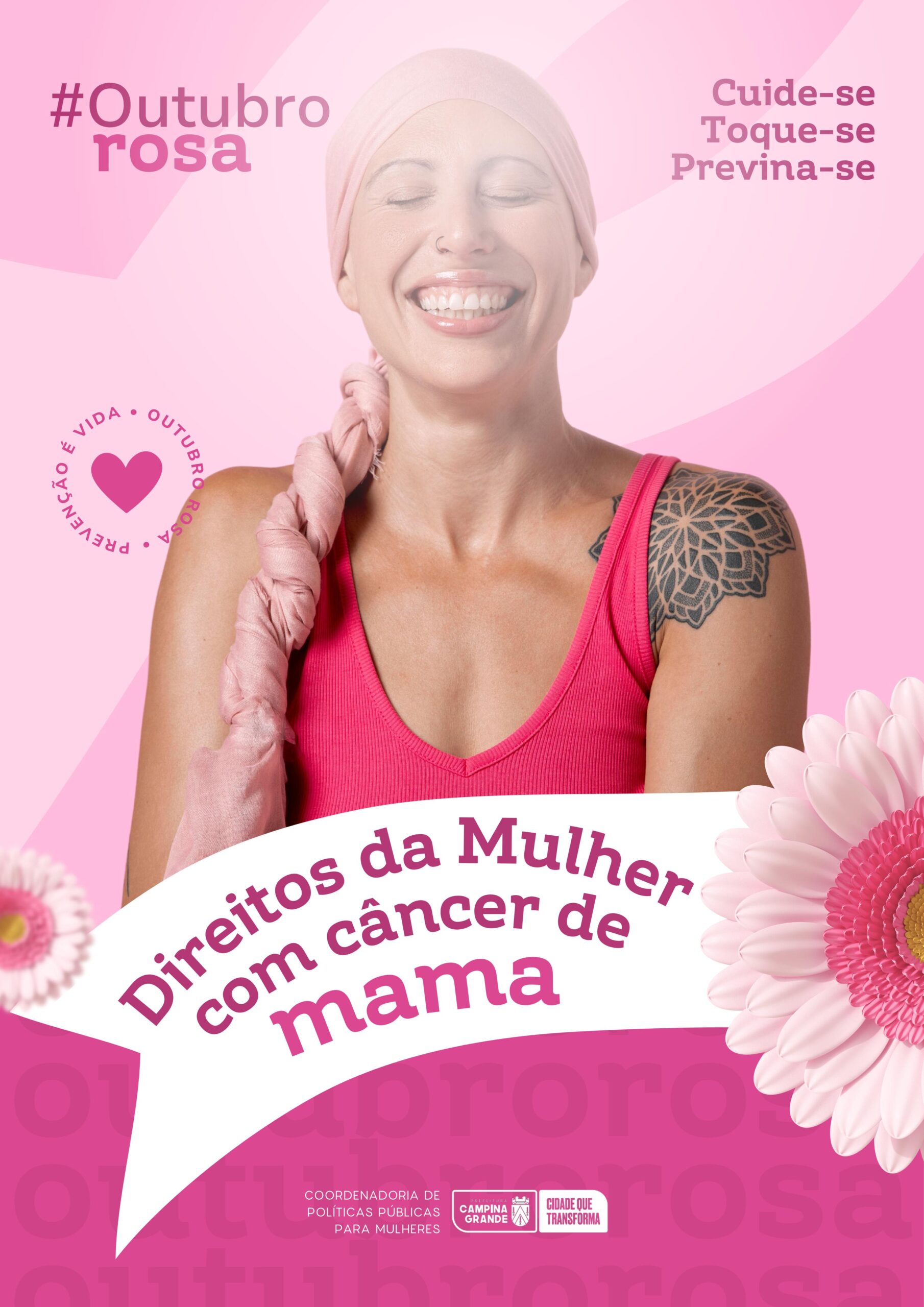 Outubro Rosa: Prefeitura de Campina Grande divulga cartilha sobre direitos das mulheres com câncer de mama