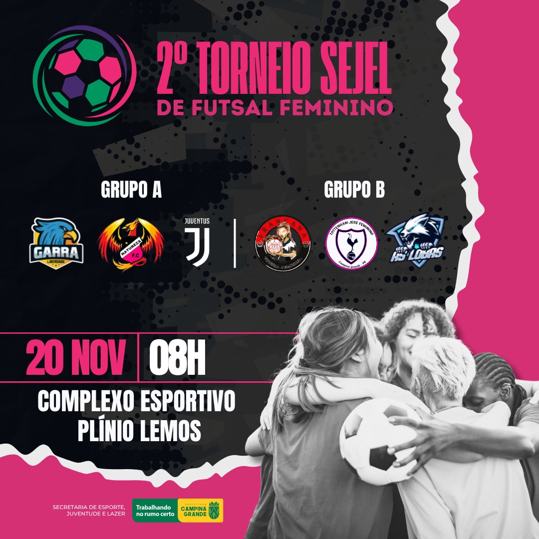 Prefeitura de Campina Grande promove 2° Torneio Sejel de Futsal Feminino nesta quarta-feira