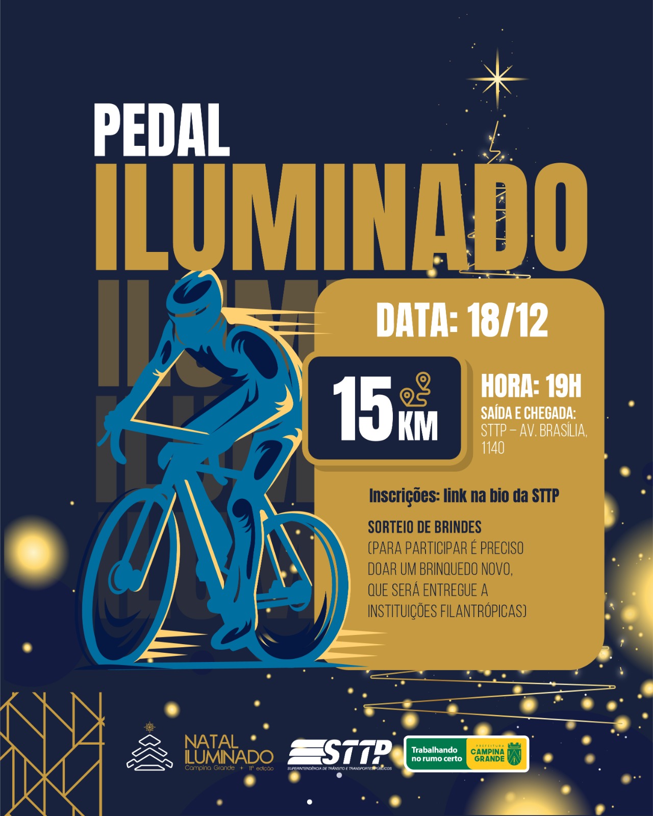 “Pedal Iluminado” da STTP acontece no próximo dia 18 de dezembro