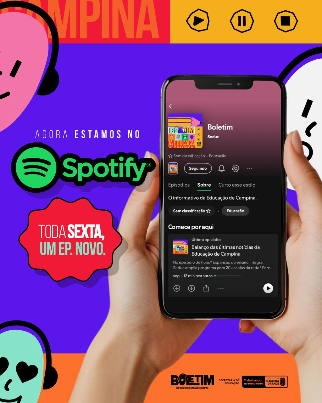 Seduc lança boletim informativo sobre a educação de Campina Grande, no Spotify