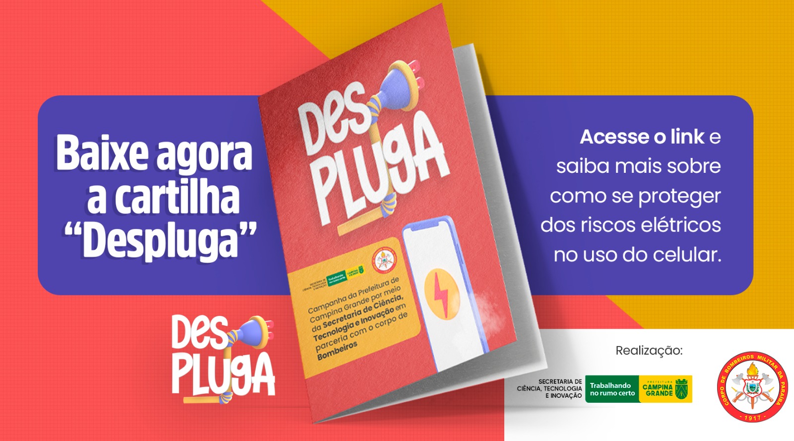 Prefeitura de Campina Grande lança campanha “Despluga” para alertar sobre os riscos do uso do celular na tomada
