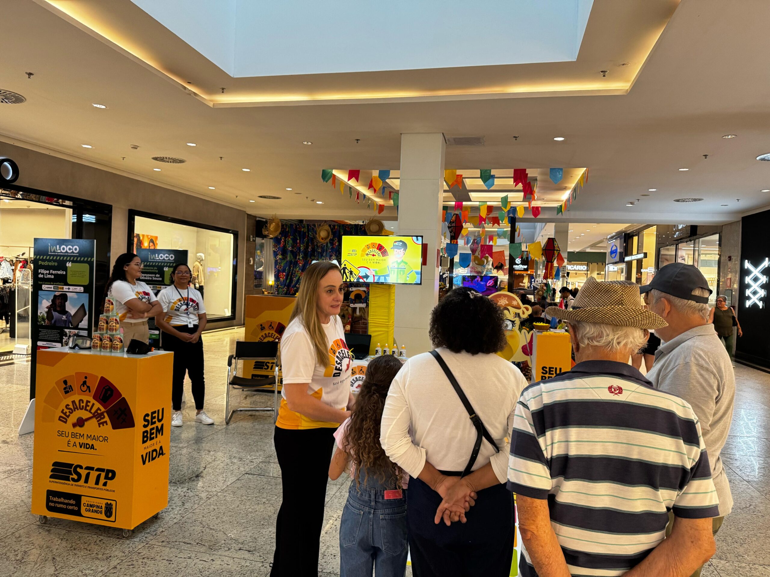 Maio Amarelo: ação educativa de trânsito da STTP vai acontecer durante uma semana no maior shopping de Campina Grande