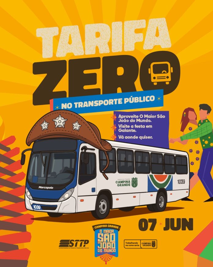 Em ritmo de São João, Prefeitura realiza Tarifa Zero neste sábado, em Campina Grande