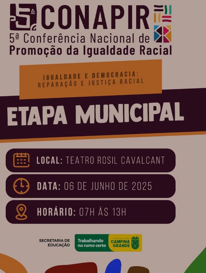 Prefeitura abre inscrições para a Etapa Municipal da 5ª Conferência Nacional de Promoção da Igualdade Racial