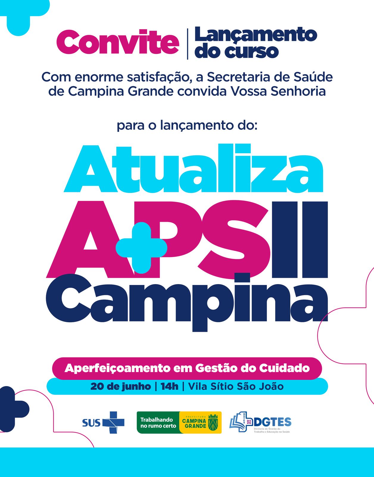 Com Ministério da Saúde, Campina Grande lança maior curso de capacitação para profissionais da Atenção Básica do Município