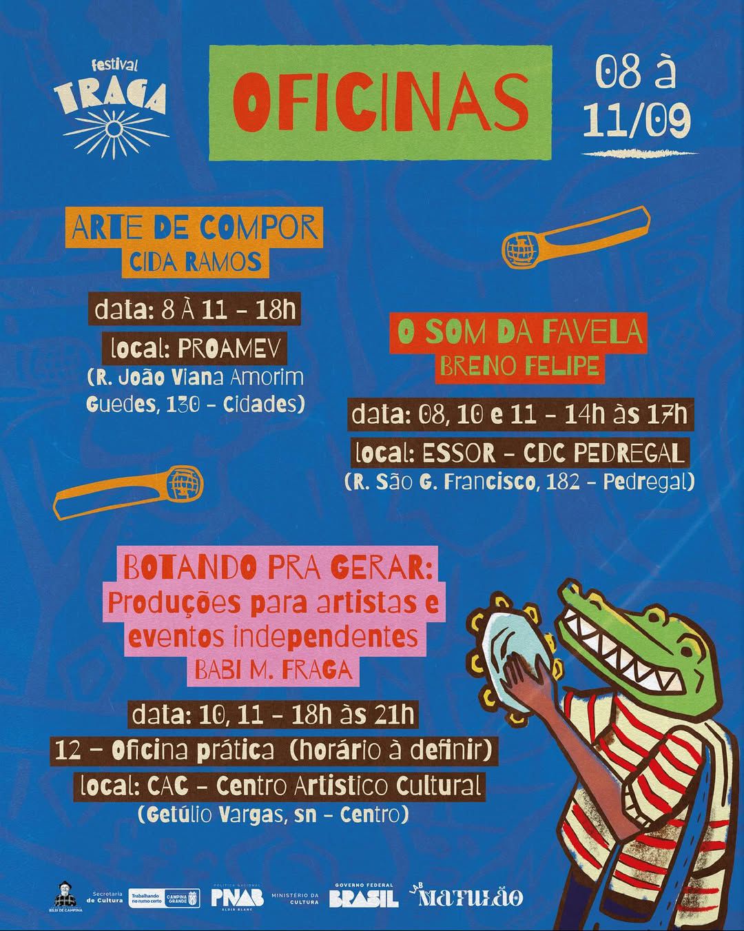 Festival TRAGA! inicia oficinas e movimenta periferias e o centro de Campina Grande