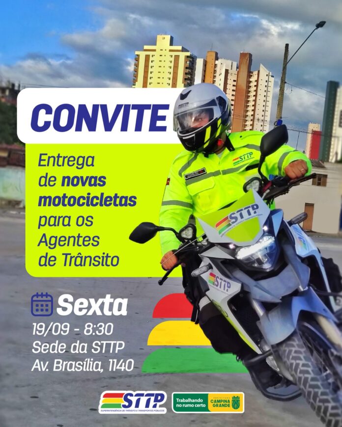 STTP de Campina Grande entrega 20 novas viaturas do tipo motocicleta aos Agentes de Trânsito