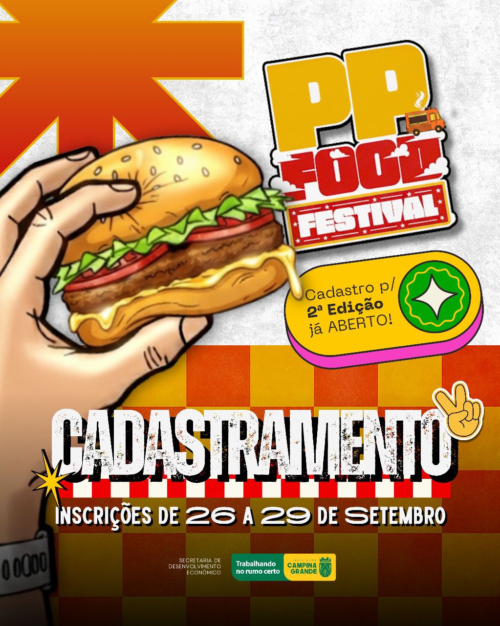 PP Food Festival: aberto cadastramento para 2ª edição do evento, que vai acontecer no aniversário de Campina Grande