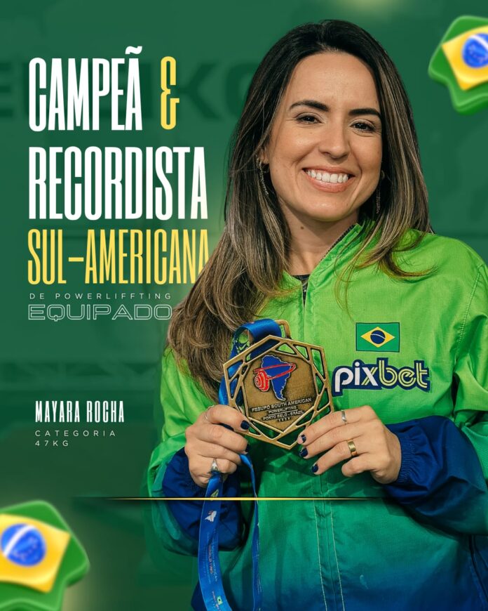 Mayara Rocha retorna à Paraíba com medalha de ouro no Sul-Americano de Powelifthing Equipado