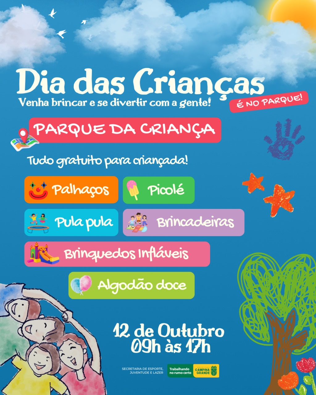 Prefeitura de Campina Grande prepara programação especial para comemorar Dia da Criança