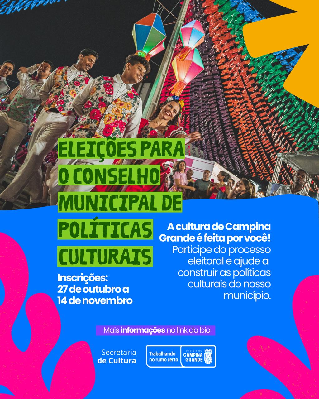 Prefeitura de Campina Grande abre processo eleitoral para novos representantes do Conselho Municipal de Políticas Culturais