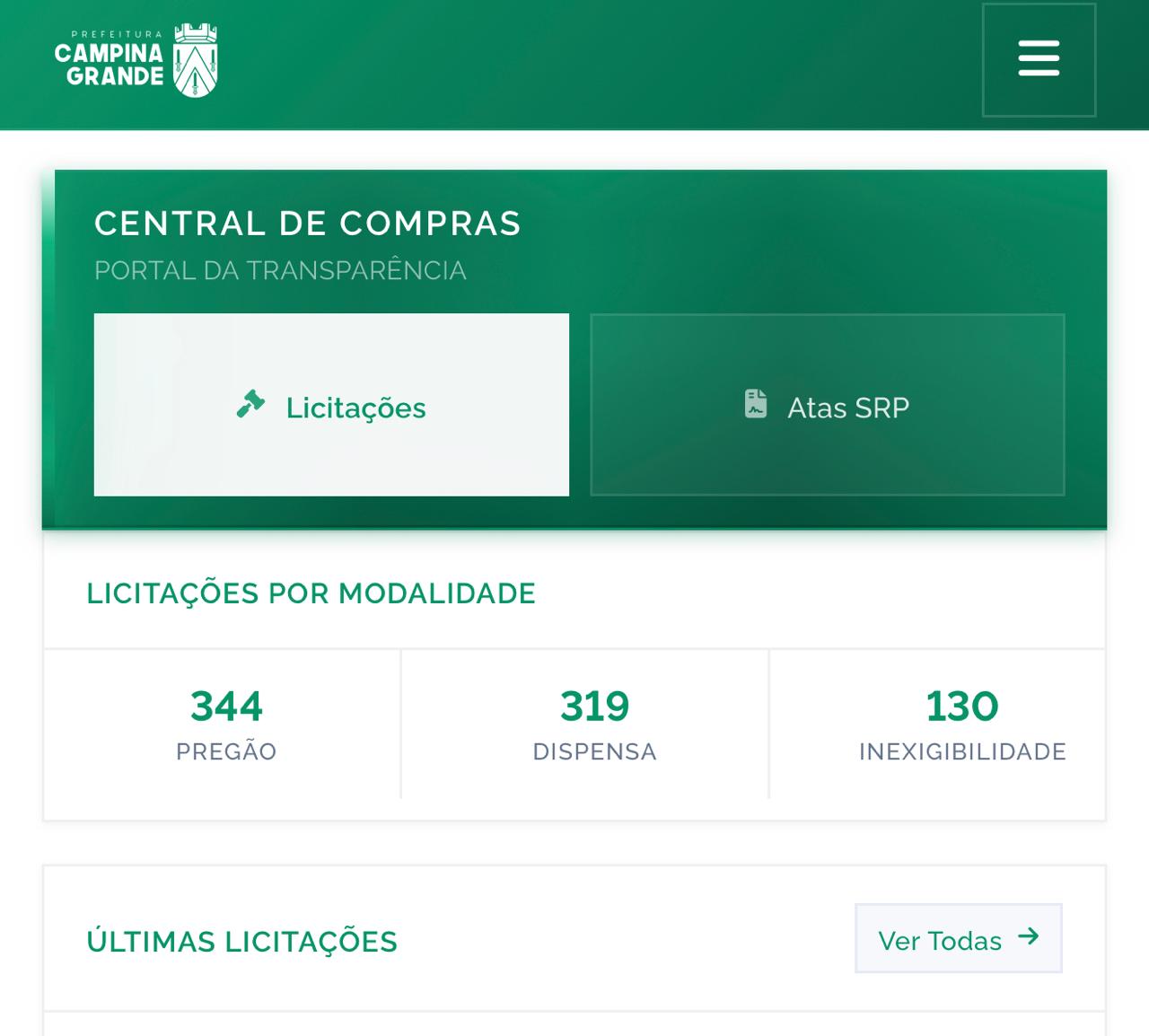 Prefeitura de Campina Grande lança portal que centraliza e amplia a transparência das licitações