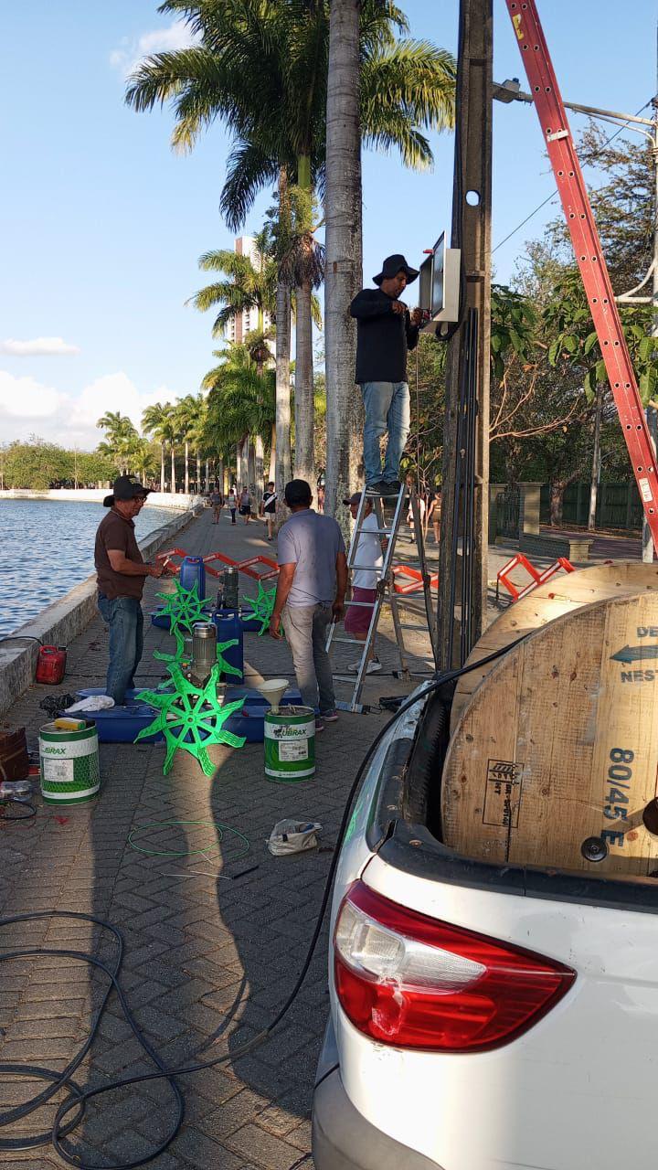 Prefeitura de Campina Grande inicia instalação de aeradores no Açude Velho para melhorar qualidade da água