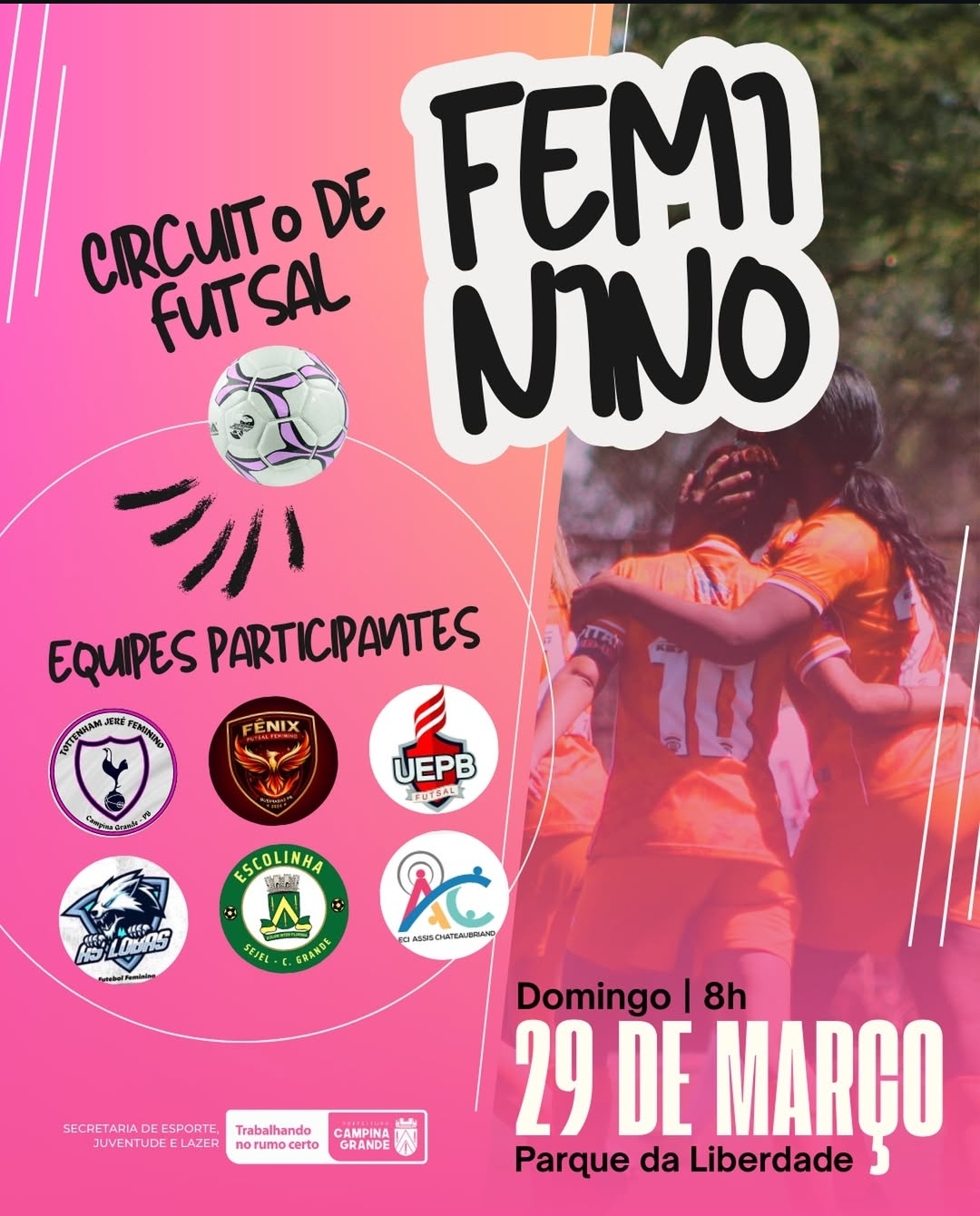 Prefeitura de Campina Grande promove Circuito de Futsal Feminino – Sejel neste domingo