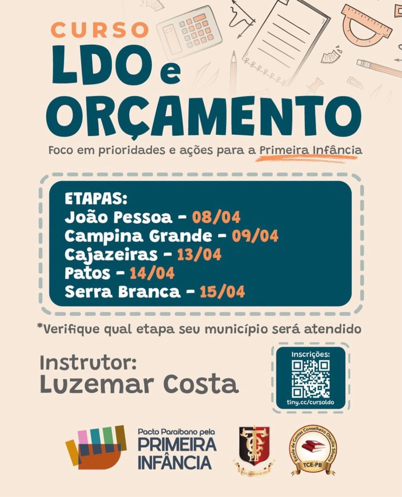 Secretaria de Administração de Campina Grande divulga curso promovido pelo TCE sobre LDO e orçamento com foco na Primeira Infância