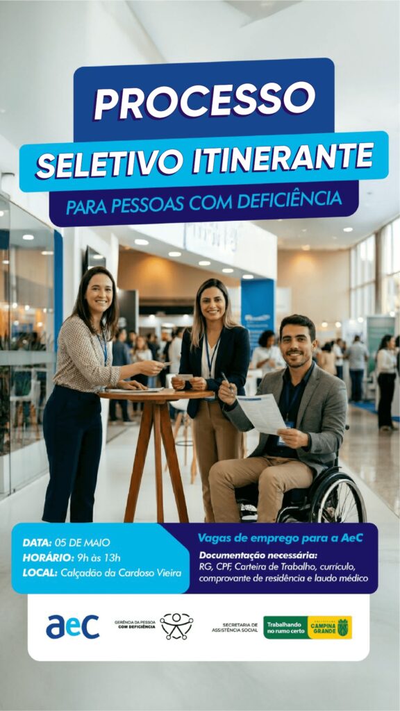 Prefeitura de Campina Grande e AeC realizam processo seletivo itinerante para Pessoas com Deficiência