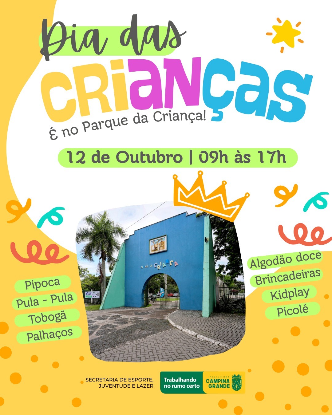 Prefeitura de Campina Grande monta programação especial para comemorar Dia da Criança